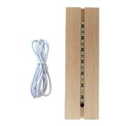 Base de luz LED de madera, soporte rectangular de madera iluminada, exhibición de madera iluminada, 7 colores para estatuas de, joyas, obras de arte de vidrio para acrílico 3D