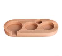 Base de madera para prensadores de café de 51 mm/53 mm/58 mm, soporte de madera de haya de 4 ranuras con diseño de rayas, 25 x 2,5 x 10 cm (58 mm)