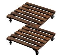 Base De Madera - Soporte De Flores, Expositor De Planta | Bandeja De Transporte Para Plantas Con Ruedas Accesorio De Jardinería Para Flores De Interior Y Exterior