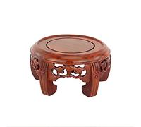 Base de mapas de flores adornados a la base de tetera de madera Stone Stone Stone Buddha Estatua Jarrón Base de madera Artesanía Soporte de jarrón Base de la planta de jardín Soporte de planta de