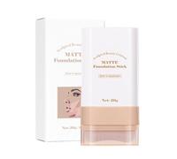 Base de maquillaje 2 en 1 de doble extremo, tono natural - base cremosa con pincel integrado, corrector de cobertura completa, fórmula impermeable de larga duración, hidratante y ligera