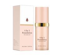 Base de maquillaje a juego, maquillaje líquido 4 en 1 con control óleo, adaptable ajuste matiz para un acabado natural, base leve de 30 ml para uso diario viajes, nov