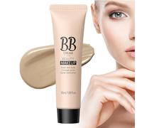 Base de maquillaje BB Cream de 30 ml, base de maquillaje en crema correctora de cobertura total, prebase hidratante ligera con color y protección solar para mujer