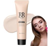 Base de maquillaje BB Cream de 30 ml, base de maquillaje en crema correctora de cobertura total, prebase hidratante ligera con color y protección solar para mujer