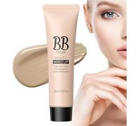 Base de maquillaje BB Cream de 30 ml, base de maquillaje en crema correctora de cobertura total, prebase hidratante ligera con color y protección solar para mujer
