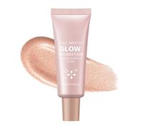 Base de maquillaje brillante, con brillo natural para rostro y cuerpo, resistente al agua y de larga duración, cobertura perfecta e hidratante crema de maquillaje líquida para todo el día