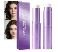 Base de maquillaje con cambio de color, 2 en 1 con pincel, lápiz base de ajuste de sombra, base de tinte oscuro, 10 g de base cremosa para el uso diario (Ivory White)