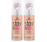 Base de Maquillaje Cremosa Essence Stay All Day 16H 30-soft sand (30 ml) (Paquete de 2)