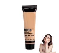 Base de maquillaje de color beige rosa 4 Flawless Finish Foundation, base de maquillaje líquida mate, corrector solar, mejora las desigualdades (Beige 6)