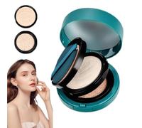 Base de maquillaje de doble capa rejuvenecedora Red Ginseng, base de maquillaje de doble capa 2 en 1, crema CC con almohadilla de aire, crema BB correctora para maquillaje facial (#02 Blanco Marfil)