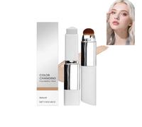Base De Maquillaje En Barra Blanca Que Cambia De Color,Ligera Y De Doble Cabezal,Crema 2 En 1 Con Doble Cabezal,Con Cabezal De Brocha,Hidratante,Apta Para Todo Tipo De Piel (Natural)