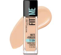 Base de maquillaje l quida sin aceite Fit Me Matte + Poreless de Maybelline, color beige nude, 1 unidad (el empaque puede variar)