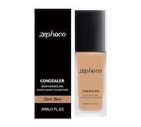 Base de maquillaje líquida hidratante, base de maquillaje de cobertura natural, botella de 30 ml con fórmula de mezcla, recipiente de belleza compacto con diseño apto para viajes, acabado de pie