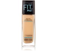 Base de maquillaje Matte + Poreless Fit Me! de Maybelline New York en tono nude beige [125] de 1 oz (paquete de 3)