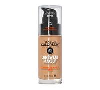 Base de maquillaje para la piel grasa Revlon ColorStay | Base de larga duración para pieles mixtas y grasas con SPF 15. Cobertura media completa, acabado mate. Hasta 24 horas de uso.