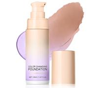 Base de maquillaje que cambia de color con Centella Asiática, base líquida hidratante sin peso (morado-02)