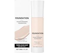 Base de Maquillaje Sensible a la Temperatura que Cambia de Color, Corrector Inteligente de Color, 30 ml - Ajusta automáticamente el tono de piel, tono medio, minimiza imperfecciones menores