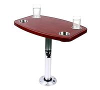 Base de mesa ajustable, mesa con 4 soportes para bebidas, patas de mesa telescópicas, mesa telescópica para caravana, barco, mesa telescópica, 25 kg, altura de 55,5 a 70,5 cm, para RV, camping, barco