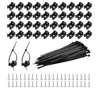 Base de Montaje para Bridas con Orificio para Tornillos, Juego de 200 Piezas, Soporte para Cables de Nailon, Bridas Cables, Bridas de Sujeción con Tornillos, Organizador de Cables para Casa y Oficina