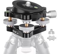 Base de nivelación de tres patas, diámetro de 85 mm, máquina de nivelación de cámara, aluminio, placa estática ajustable -15°/+15°, 3 niveles, 3 ruedas, precisión +/-5 grados