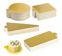 Base de Pastel de Mousse,CHENKEE 120 pzs Mini Bases de Cartón para Pastel Tableros de Pastel de Mousse Tableros Platos de Pasteles Base de Bandeja de Postre para Boda Fiesta de Cumpleaños Decorativos