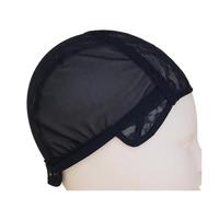 Base de peluca de encaje elástico completo, gorros de malla judía for hacer pelucas de trama de malla(Black 56cm)