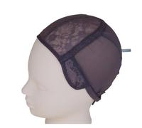 Base de peluca de encaje elástico completo, gorros de malla judía for hacer pelucas de trama de malla(Brown 56cm)