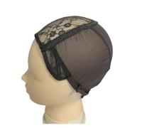 Base de peluca de encaje elástico completo, gorros de malla judía for hacer pelucas de trama de malla(Dark brown M)