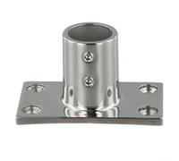 Base de perno rectangular de acero inoxidable 316 para soporte de pasamanos de tubo de barco de 22 mm (90 °)
