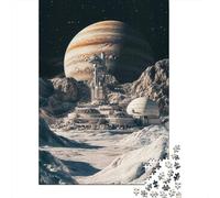 Base de Planeta Alien Puzzle de 1000 Piezas Papel para Adultos Exploración Espacial Estilo Sci Fi Relajante Decoración Familiar Regalo 52x38cm/1000pcs