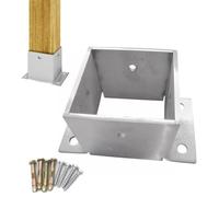 Base de poste de acero inoxidable, 2 piezas de 7.5 x 7.5 x 5.1 pulgadas, se adapta a postes de 2 x 2 a 8 x 8 pulgadas, kit de soporte de cubierta para pérgola y valla, barandilla al aire libre