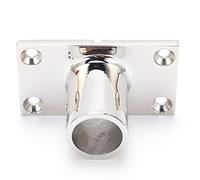 Base de Poste de Acero Inoxidable 90 Grados 25mm | Accesorio de pasamanos marino rectangular, acabado pulido espejo, para cubierta de yate, paquete de 2 accesorios