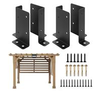 Base De Poste De Valla - Kit De 4 Soportes, Soporte Para Pergola De Madera, Soporte De Hormigón Sólido | Creativos, Diseño Moderno, Terraza, Porche, Barandilla, Gazebo, Material Exterior Po