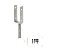 Base de poste en U H x A x P 400 x 91 x 50 mm