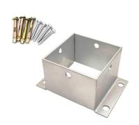 Base de Poste para hormigón de 2x2, 4x4, 6x6, 8x8 Pulgadas, Kits de Anclaje de Suelo Cuadrados para Columna de Madera/Cerca/Suelo de pérgola y Soporte de Poste de Acero Inoxidable con Tornillos,