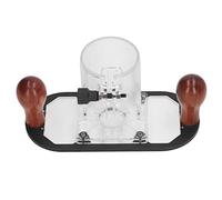 Base de recortadora para carpintería compatible con enrutadores de 65 mm - Construcción de aleación de aluminio y acrílico transparente con mango de madera maciza y de