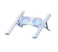 Base de refrigeración ajustable para laptop, doble ventilador, almohadilla de refrigeración plegable para MacBook de 11 a 16 pulgadas, soporte portátil