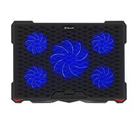 Base de Refrigeración para Ordenador Portátil de 17.3'', 5 LED Ventiladores Silenciosos y 1500RPM, 2 USB Puertos, Altura Ajustable, Refrigeración Ajustable (17.3")