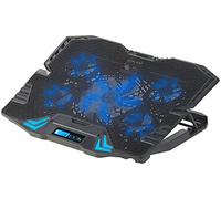 Base de refrigeración para portátil Callstel hasta 39,6 cm (15,6"), 5 Ventiladores, USB, LCD