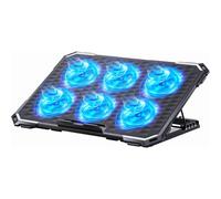 Base de refrigeración para portátil con 6 ventiladores, para portátiles de 13 a 15,6 pulgadas, soporte de refrigeración con altura ajustable, dos