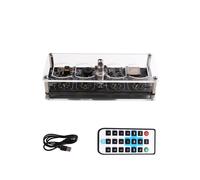 Base de Reloj Nixie con Tubo Luminoso, Reloj WIFI con Pantalla de Hora 12H/24H, Control Remoto de Temperatura W, Alimentación Tipo C