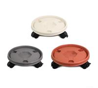 Base de rodillo para plantas de 260 mm hecha de resina fortalecedora para un uso duradero con capacidad de peso de 50 libras y sistema de rueda estable (blanco)