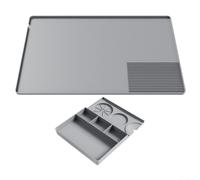 Base de silicona para cafetera, 60 x 40 cm, apta para lavavajillas (gris) | Área de goteo integrada, evita la acumulación de agua, seca los accesorios rápidamente, antideslizante para la superficie,