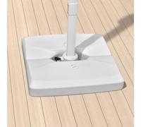 Base de sombrilla resistente, 100 kg, impermeable y resistente a los rayos UV, rellenable con agua o arena, estable para sombrillas, soporte blanco para patio al aire libre