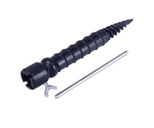 Base de Suelo Relaxdays, para sombrillas y tendedero, atornillable, Grosor de Varilla de 25 mm, Espiga de 29 cm, Negro