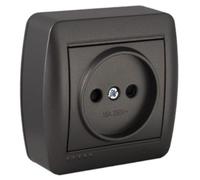 Base de superficie 2P en grafito, serie mural solera, ideal para instalaciones eléctricas y conexión de dispositivos.