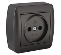 Base de superficie 2P grafito, serie mural, ideal para instalaciones eléctricas y conexión de dispositivos en entornos variados.