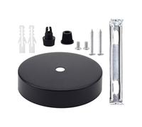 Base de Techo Redonda para Lámpara Colgante Negra, Kit Montaje | Cobertura del Cableado, Acabado Limpio y Discreto, 1 Set Soporte, para Cajas de Unión y Conductos
