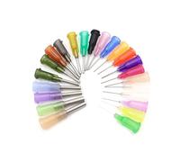 Base de tornillo de 1/2 pulgadas, 100 agujas de dispensación de jeringa de punta roma recta para pegamento líquido industrial, longitud de las agujas: 13 mm, 1,1 mm (ID) x 1,48 mm (DO), longitud total