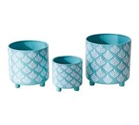 Base de trípode de hierro nórdico para macetas de metal, resistente a la corrosión y apilable, decoración minimalista moderna para uso en interiores y exteriores (juego de tres piezas)